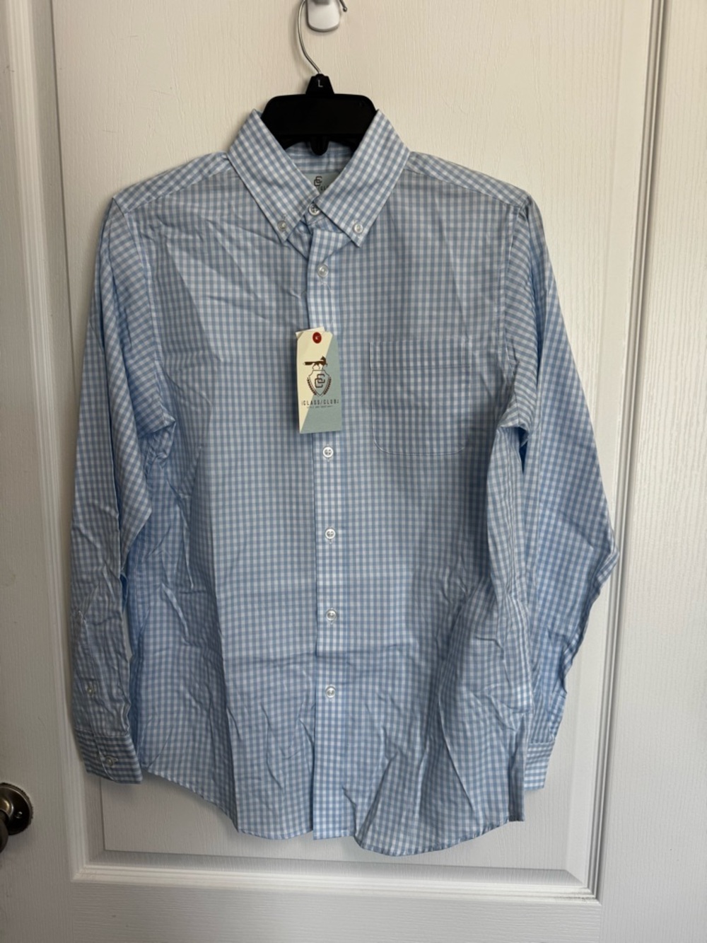 Class Club Light Blue Gingham Button-Down Shirt - Men